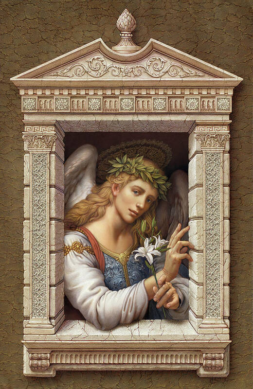 Christian Art Art Print featuring the painting Archangel Gabriel 2 #1 by Kurt Wenner