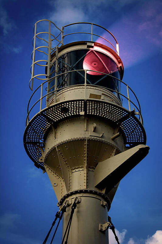 Lighthouse Art Print featuring the photograph Beam of light from a lighthouse. by Bernhard Schaffer