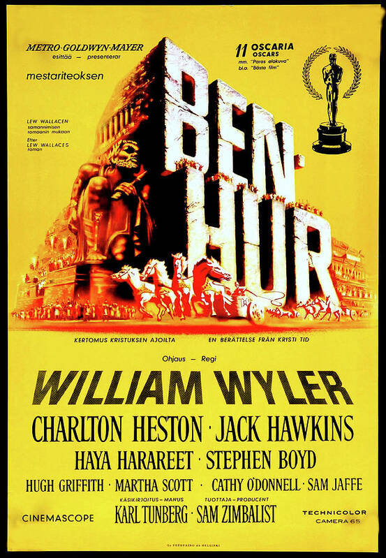 Reynold Art Print featuring the mixed media ''Ben Hur'', -b 1959 - art by Reynold Brown by Movie World Posters