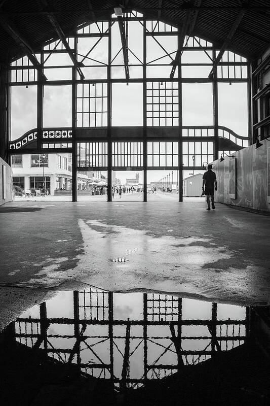 Asbury Park Art Print featuring the photograph Black and White Reflections At The Casino Asbury Park by Kristia Adams