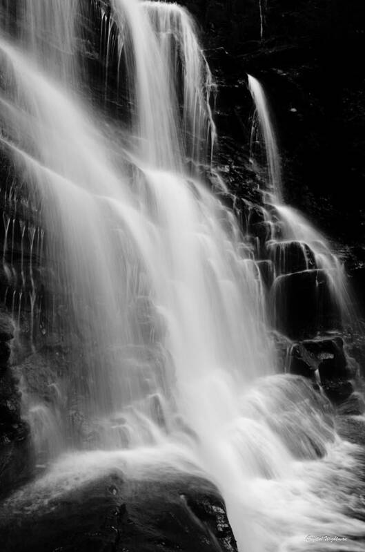 Cascade Waterfalls Art Print featuring the photograph Black and White Waterfall by Crystal Wightman