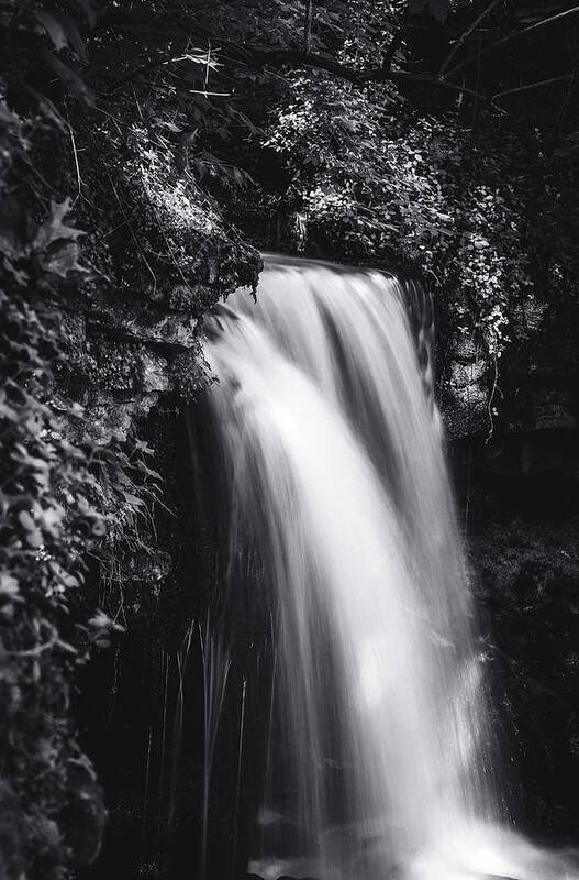West Milton Falls Ohio Black And White Art Print featuring the photograph Black And White West Milton Falls by Dan Sproul
