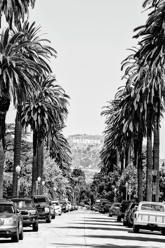 Palm Trees Art Print featuring the photograph Black California Series - Downtown Los Angeles by Philippe HUGONNARD