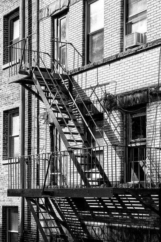 United States Art Print featuring the photograph Black Manhattan Series - Black Stripes by Philippe HUGONNARD