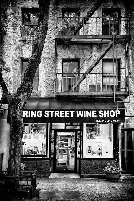 United States Art Print featuring the photograph Black Manhattan Series - Wine Shop by Philippe HUGONNARD