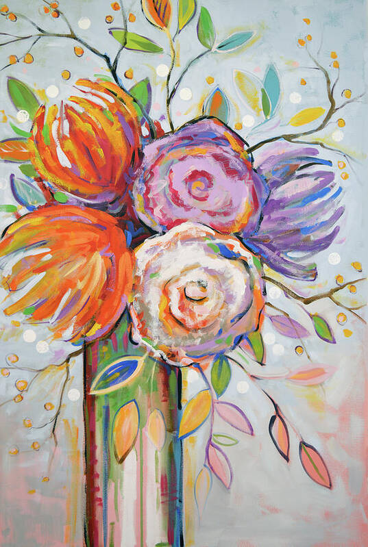 Flowers Art Print featuring the painting Blooms of Hope by Amy Giacomelli