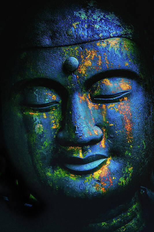 Buddha Art Print featuring the photograph Blue Buddha by Louise Tanguay