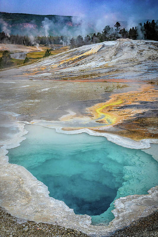 Yellowstone Art Print featuring the photograph Blue Hole Hot Springs by Gary Felton