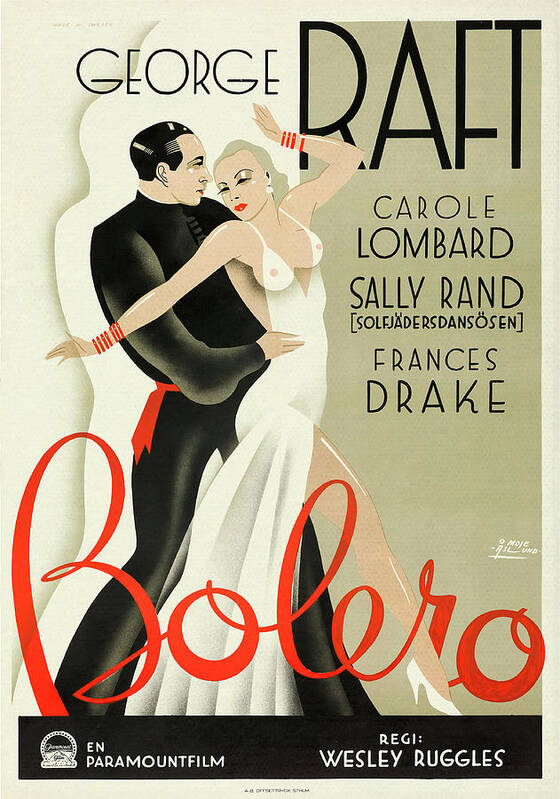 Aslund Art Print featuring the mixed media ''Bolero'', 1934 - art by John Aslund by Movie World Posters