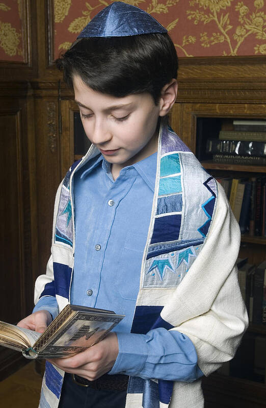 People Art Print featuring the photograph Boy Reading from Torah by Leland Bobbe