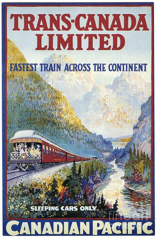 1924 Art Print featuring the drawing Canadian Railroad Poster by Granger