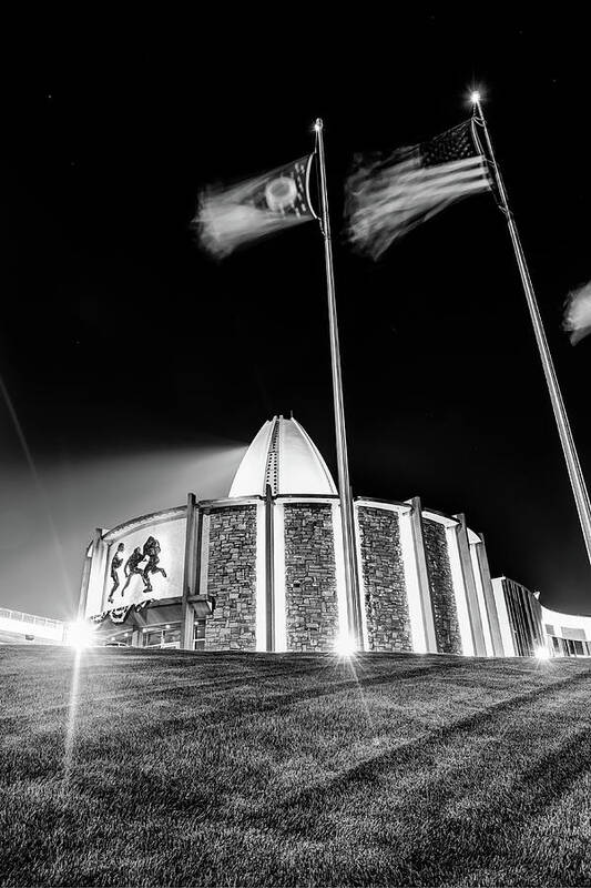 Canton Ohio Art Print featuring the photograph Canton Ohio Pro Football Hall of Fame Monochrome Landscape by Gregory Ballos