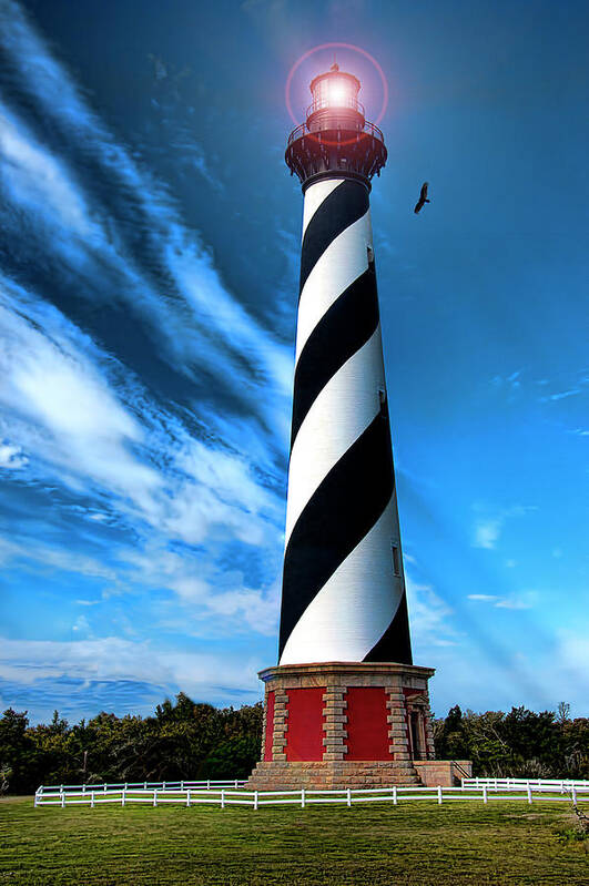 Lighthouse Art Print featuring the photograph Cape Hatteras Light by Anthony M Davis