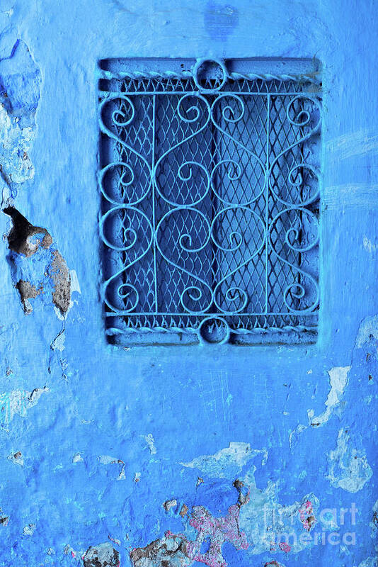 Chefchaouen Art Print featuring the photograph Chefchaouen Window Grille 02 by Rick Piper Photography