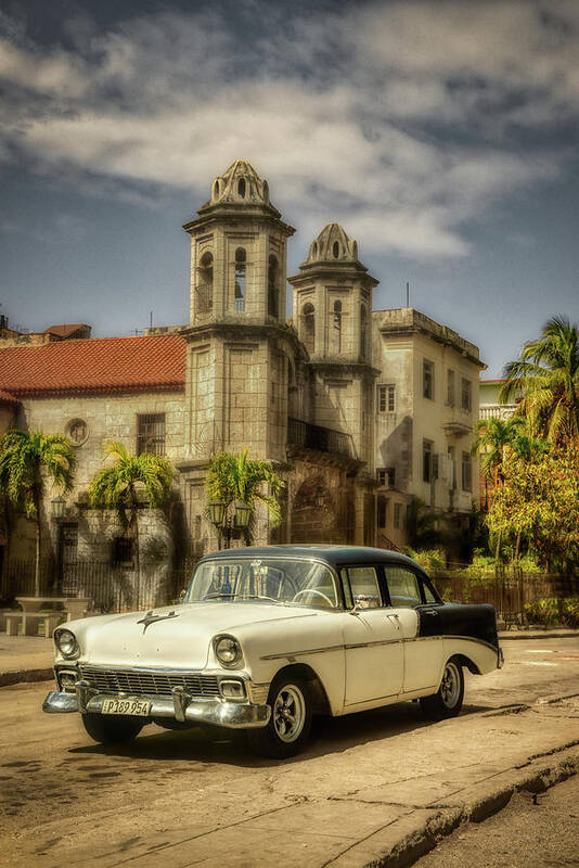 Chevy Art Print featuring the photograph Chevy 57 in Plaza del Cristo by Micah Offman