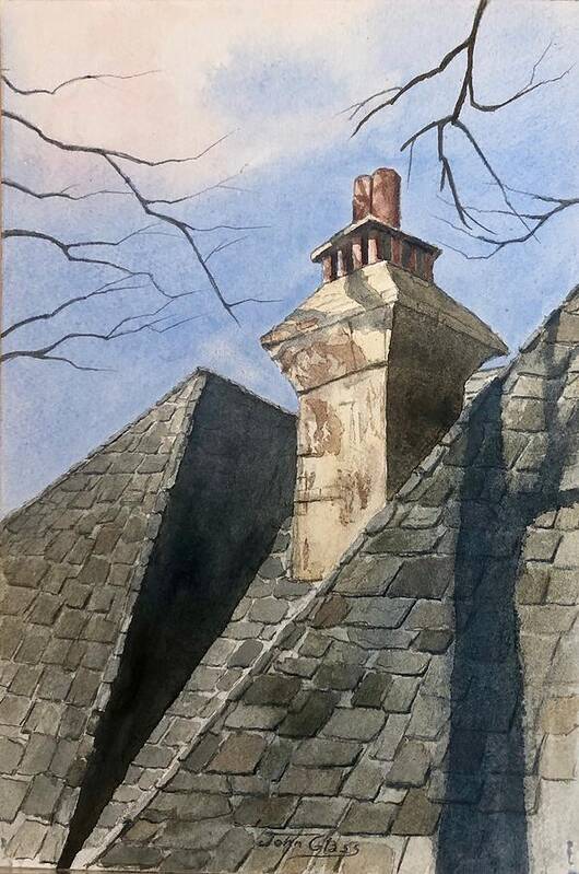 Roof Art Print featuring the painting Chimney Grande by John Glass