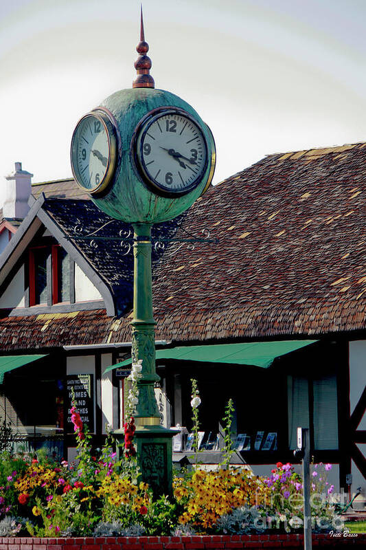 Clock Of Solvang Art Print featuring the photograph Clock of Solvang by Ivete Basso Photography