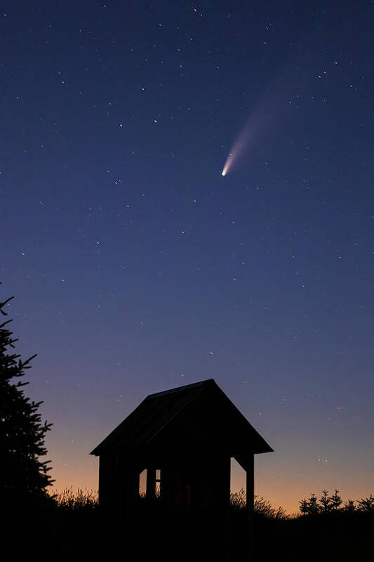Comet Art Print featuring the photograph Comet Neowise Sunset Glow by White Mountain Images