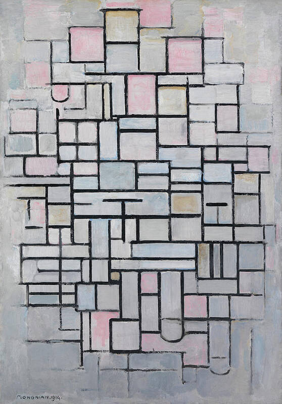 Piet Mondrian Art Print featuring the painting Composition No IV by Piet Mondrian