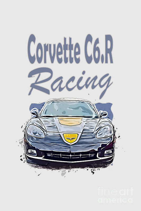 Corvette C6 Racing Art Print featuring the mixed media Corvette C6R by Walter Herrit
