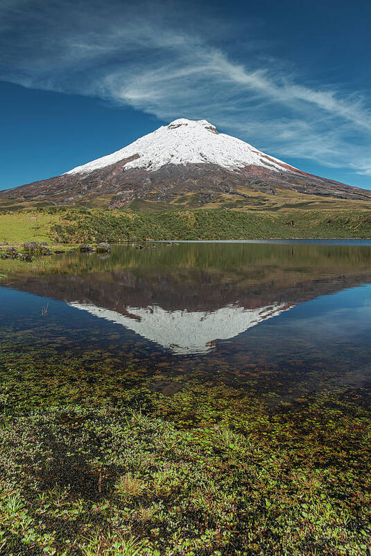 Andes Art Print featuring the photograph Cotopaxi and his reflection by Henri Leduc
