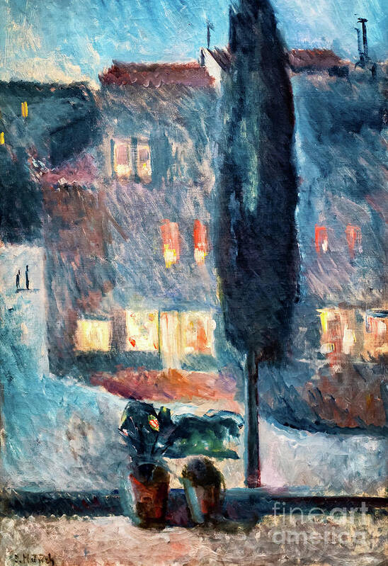 Night in Saint-Cloud, 1892 by Edvard Munch: Fine art print