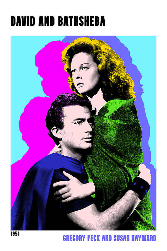 Synopsis Art Print featuring the mixed media ''David and Bathsheba'', 1951, pop art movie poster - with synopsis by Movie World Posters