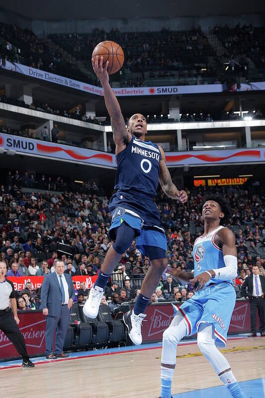Jeff Teague Art Print featuring the photograph De'aaron Fox and Jeff Teague by Rocky Widner