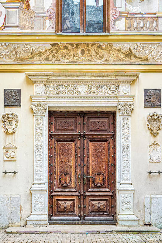 Romania Photography Art Print featuring the photograph Door At Pele's Castle by Marla Brown