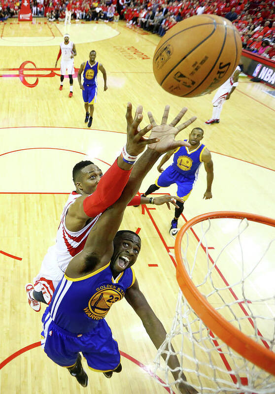 Playoffs Art Print featuring the photograph Draymond Green and Dwight Howard by Ronald Martinez