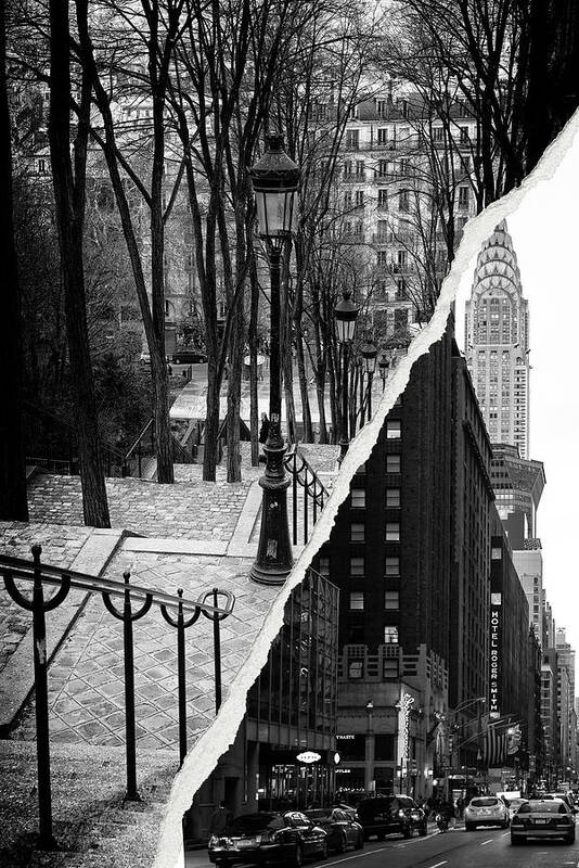 Montmartre Art Print featuring the photograph Dual Torn Collection - Montmartre Manhattan by Philippe HUGONNARD