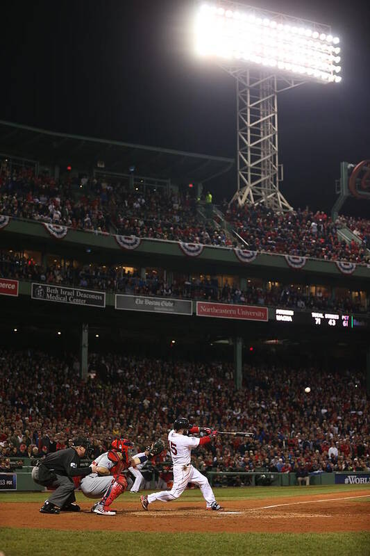 Playoffs Art Print featuring the photograph Dustin Pedroia by Brad Mangin