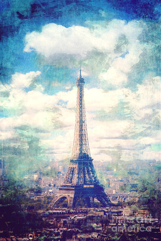 Eiffel Tower Art Print featuring the digital art Eiffel Tower by Phil Perkins