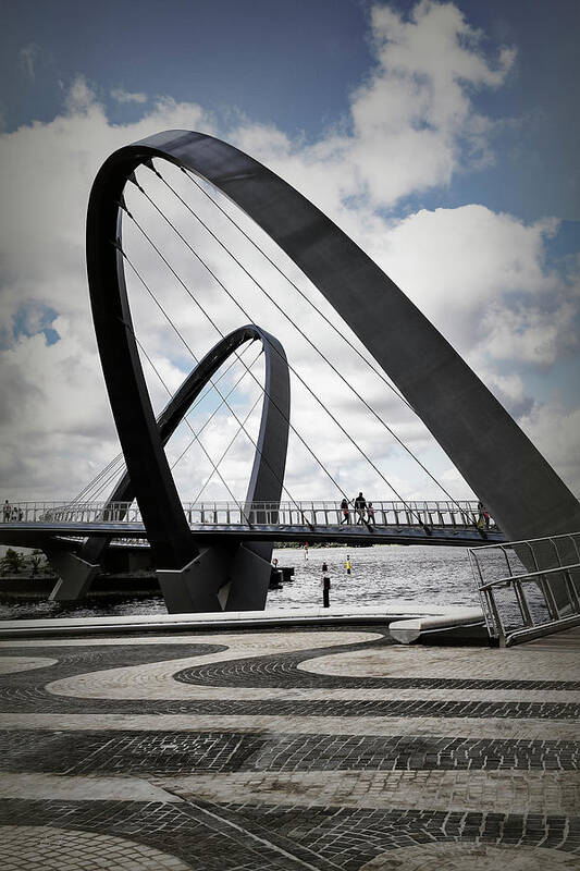 Perth Art Print featuring the photograph Elizabeth Quay Pedestrian Bridge, Perth, Western Australia by Elaine Teague