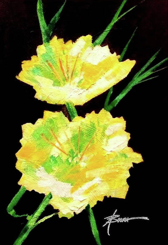 Wildflower Art Print featuring the painting Evening Primrose by Adele Bower