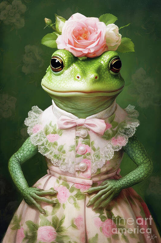 Frog Art Print featuring the painting Fancy Fiona by Tina LeCour