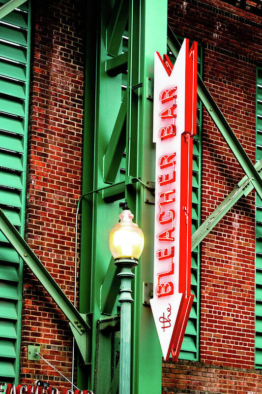 Boston Massachusetts Art Print featuring the photograph Fenway Park Bleacher Bar Neon - Boston Massachusetts by Gregory Ballos