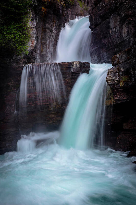 St Mary's Falls Art Print featuring the photograph Flow Vertical by Ryan Smith
