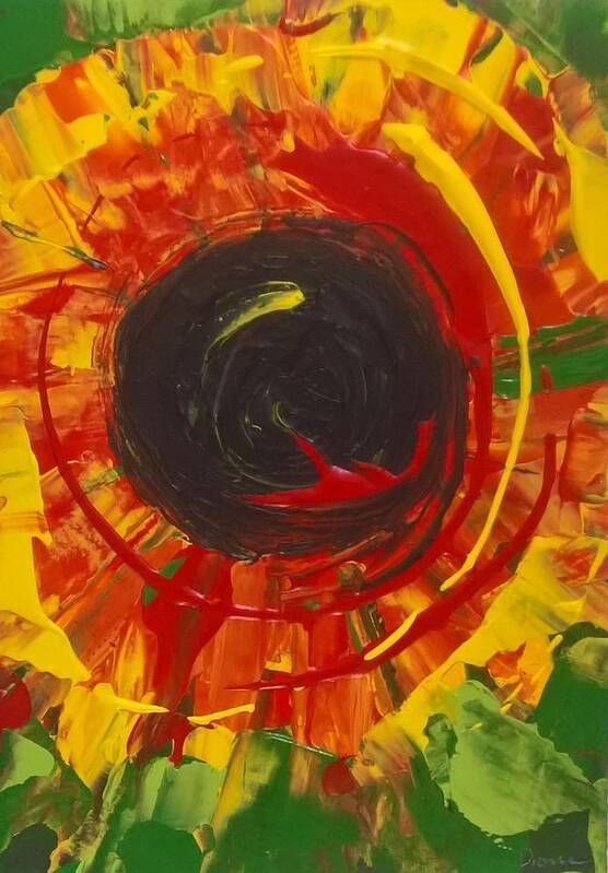Abstract Art Print featuring the painting Flower Power by Lisa Dionne