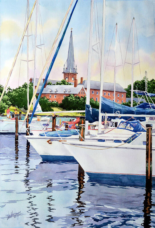 Annapolis Art Print featuring the painting Framing the Spire by Mick Williams