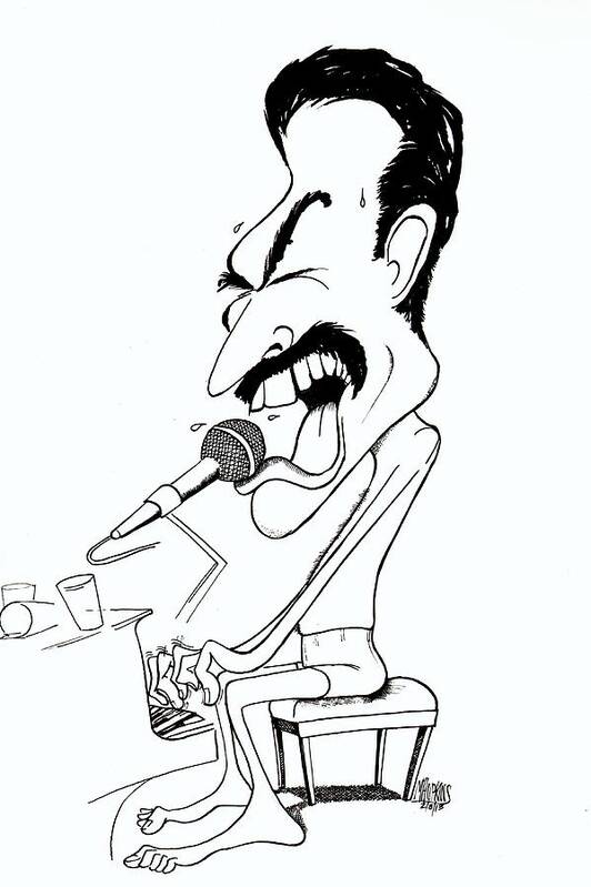 Queen Art Print featuring the drawing Freddie Mercury by Michael Hopkins