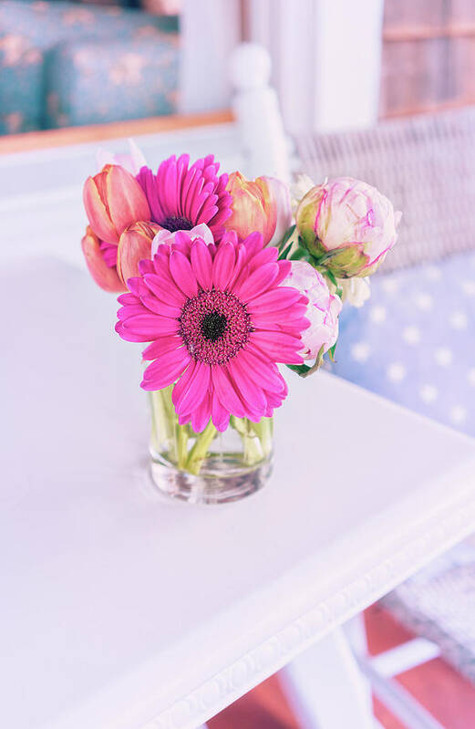 Gerbera Daisy Art Print featuring the photograph Front Porch Flowers 2 by Marianne Campolongo