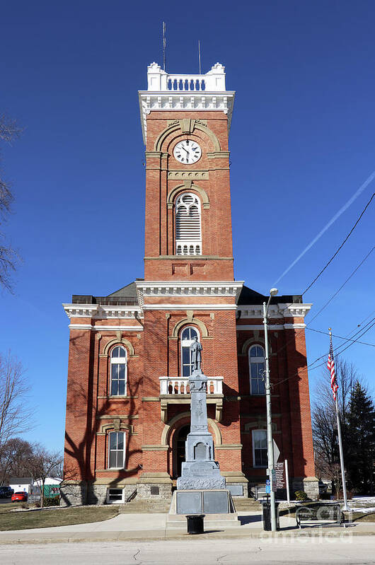 Fulton County Courthouse Art Print featuring the photograph Fulton County Courthouse Wauseon Ohio 0098 by Jack Schultz