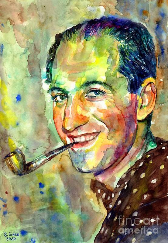George Gershwin Art Print featuring the painting George Gershwin Portrait by Suzann Sines