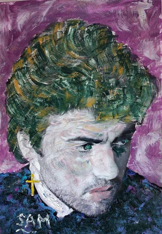 Singer Art Print featuring the painting George Michael by Sam Shaker