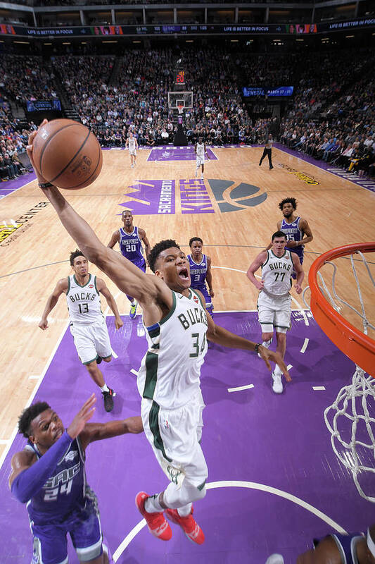 Nba Pro Basketball Art Print featuring the photograph Giannis Antetokounmpo by Rocky Widner
