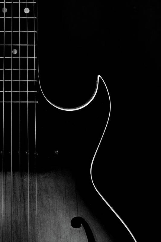 Gibson Art Print featuring the photograph Gibson silhouette #2 in black and white by Alessandra RC