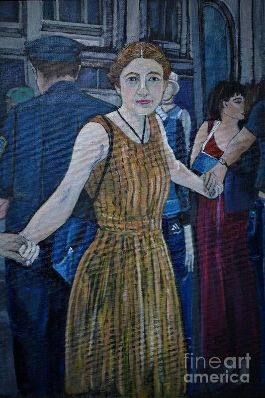 Women Art Print featuring the painting Girl on the Street by Reb Frost