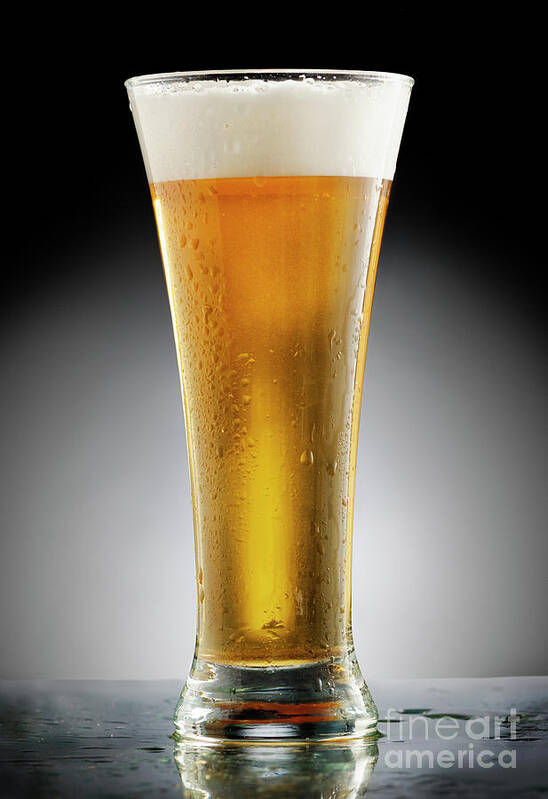Beer Art Print featuring the photograph Glass of Beer by Jelena Jovanovic