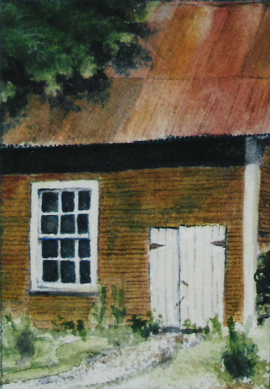 Window Art Print featuring the painting Grenville Shed by Mary Ellen Mueller Legault